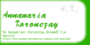 annamaria koronczay business card